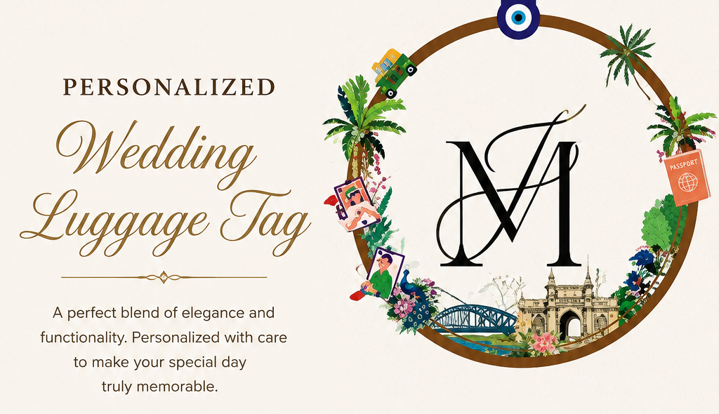 Personalized Travel-Inspired Wedding Story Monogram