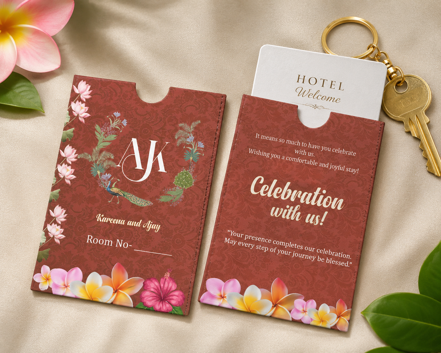 Personalized Wedding Hotel Key Card Holder