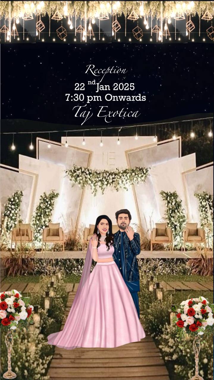 Elegant Reception Static E-Invite Personalized Digital Invitation | JPG + PDF