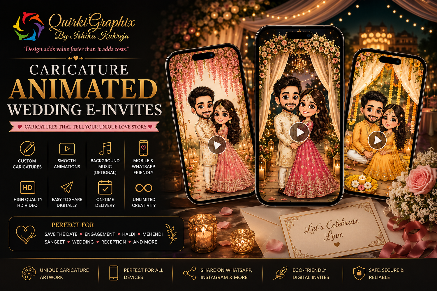 Caricature  Animated Wedding Invitations