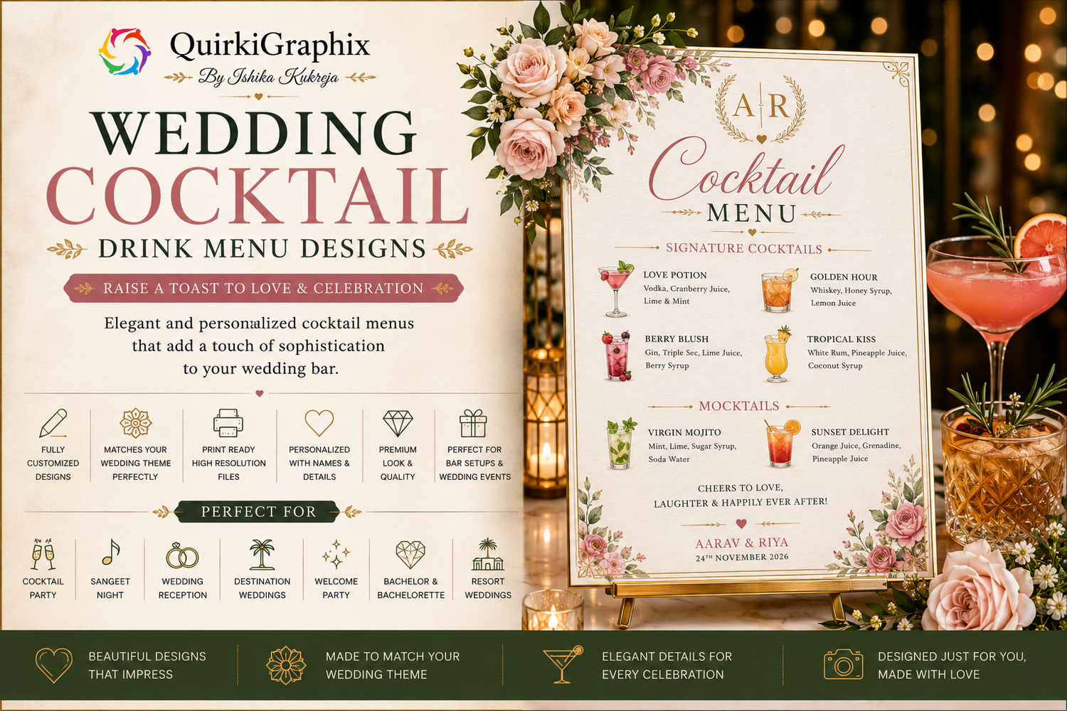 Cocktail Drink Menu