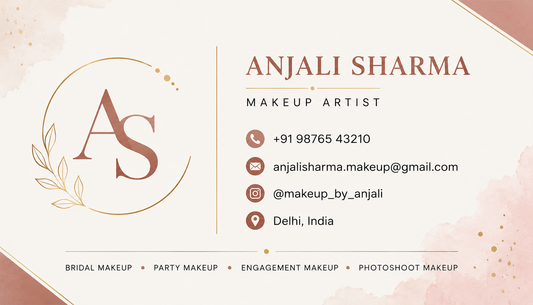 Elegant Makeup Artist Visiting Card Design | Luxury Beauty Business Card