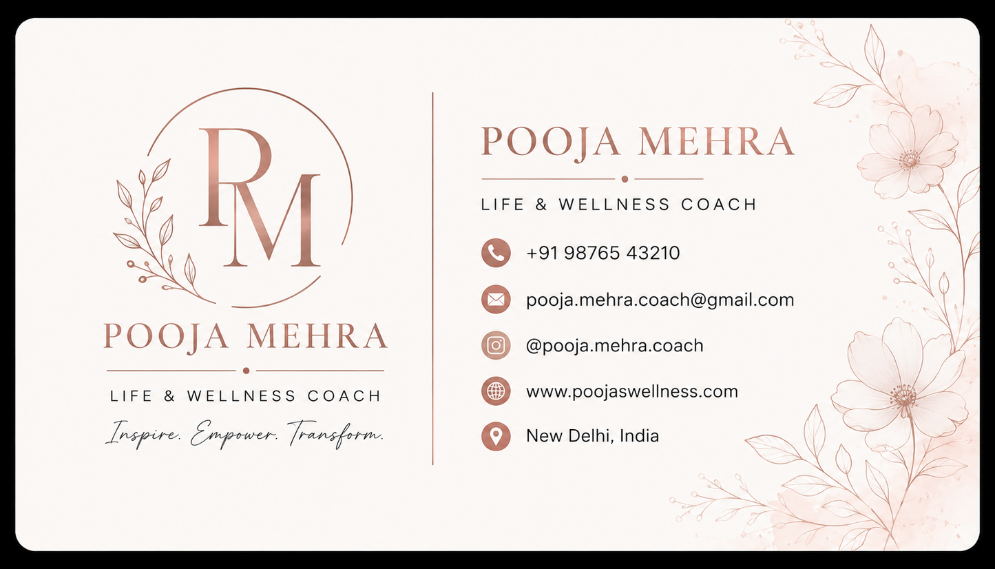Elegant Wellness Coach Visiting Card Design | Feminine Luxury Business Card