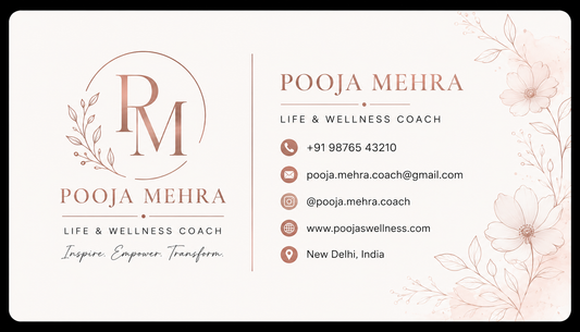 Elegant Wellness Coach Visiting Card Design | Feminine Luxury Business Card