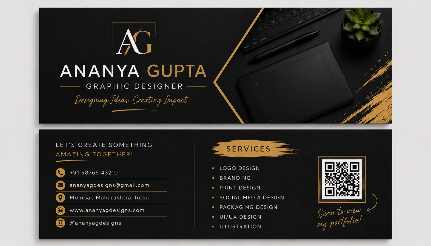 Luxury Graphic Designer Visiting Card Design | Double-Sided Business Card