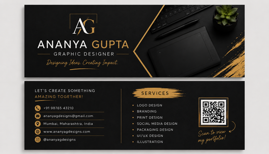 Luxury Graphic Designer Visiting Card Design | Double-Sided Business Card