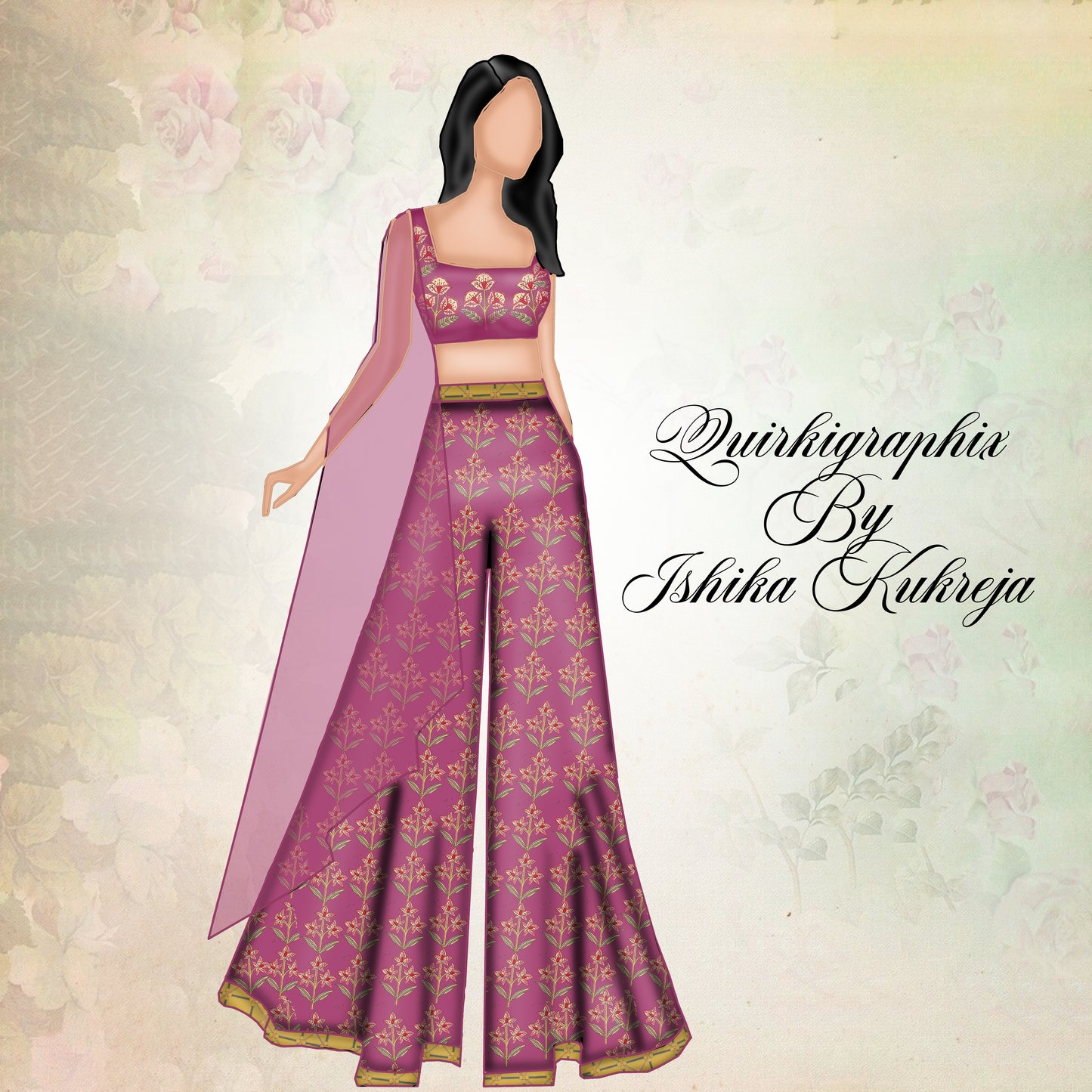 Elegant Ethnic Wear Illustration