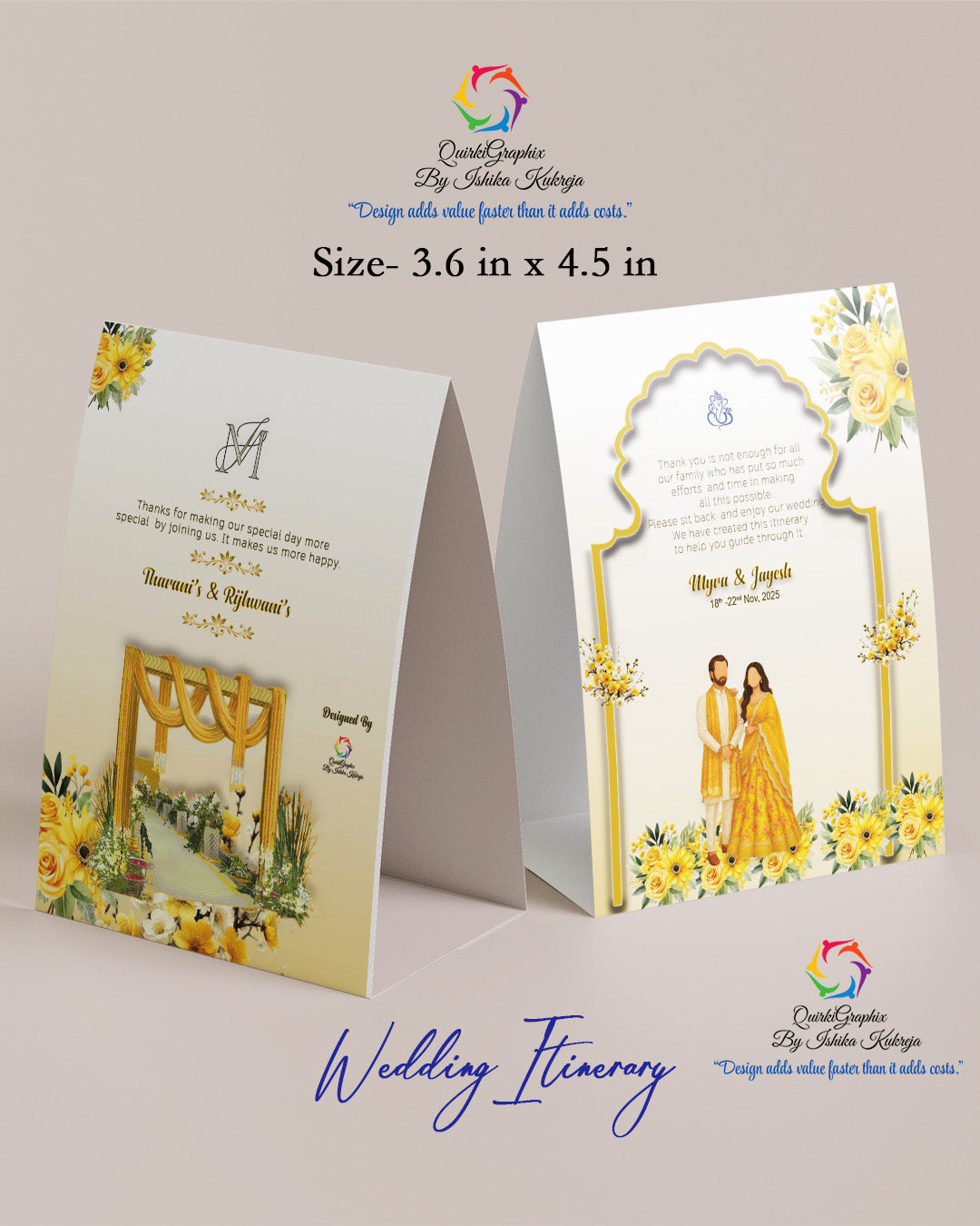 Floral Arch Wedding Itinerary Table Tent (4 Pages)