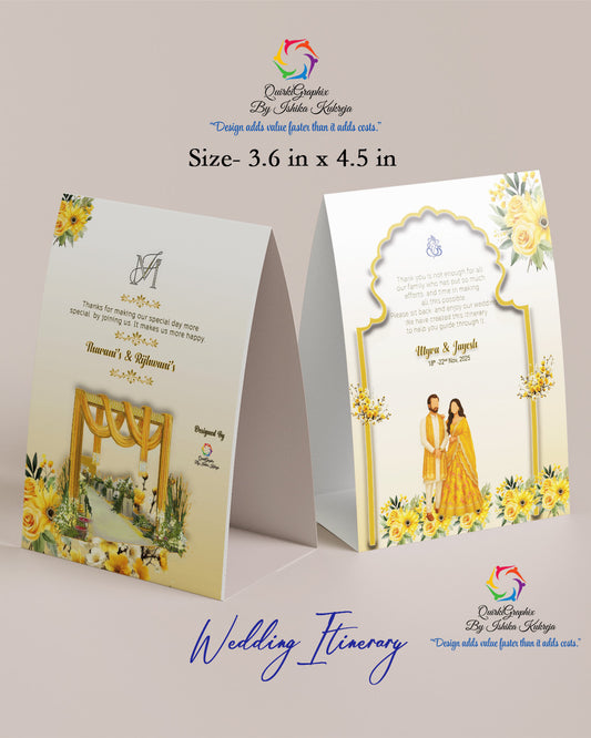 Floral Arch Wedding Itinerary Table Tent (4 Pages)