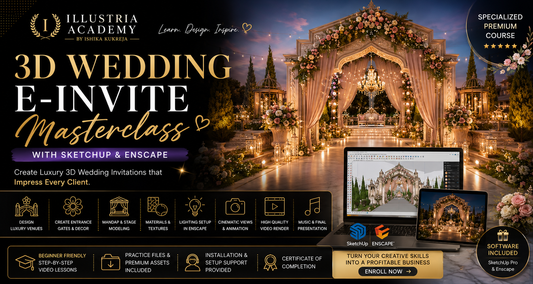 Sketchup + Enscape Course for 3D Wedding E-Invite Masterclass
