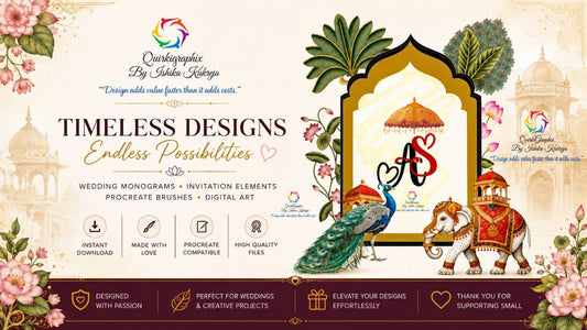 Royal Indian Wedding Monogram | Editable Procreate Source File ✨