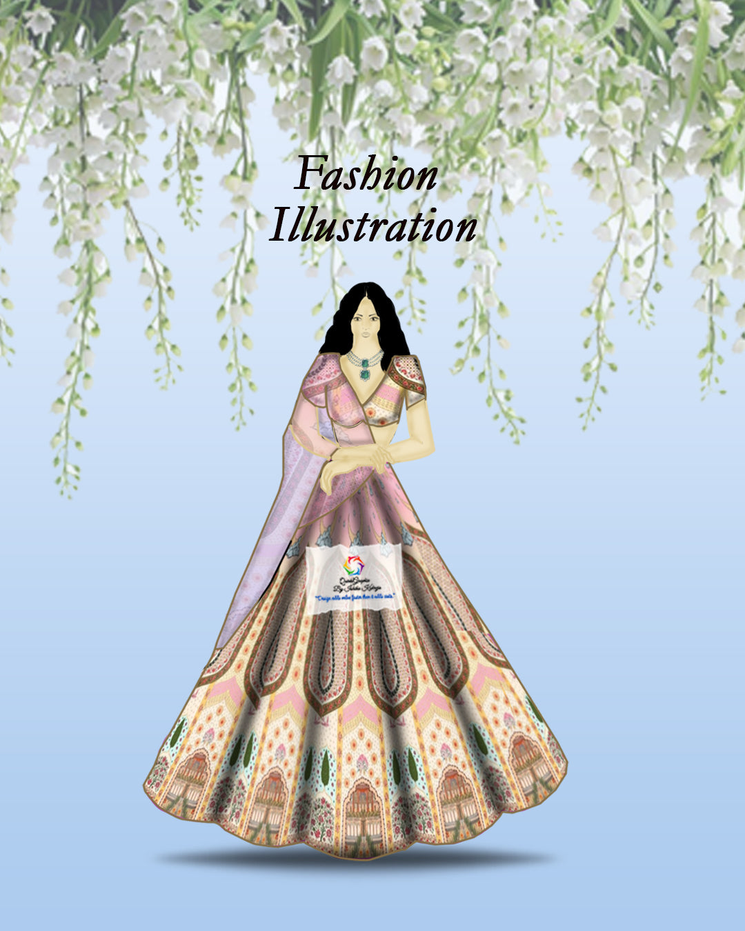 Architectural Heritage Lehenga Illustration