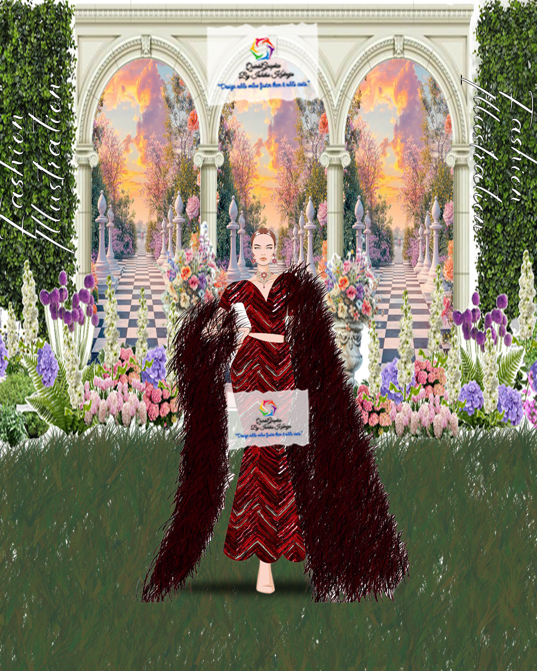 Luxury Couture Gown Illustration