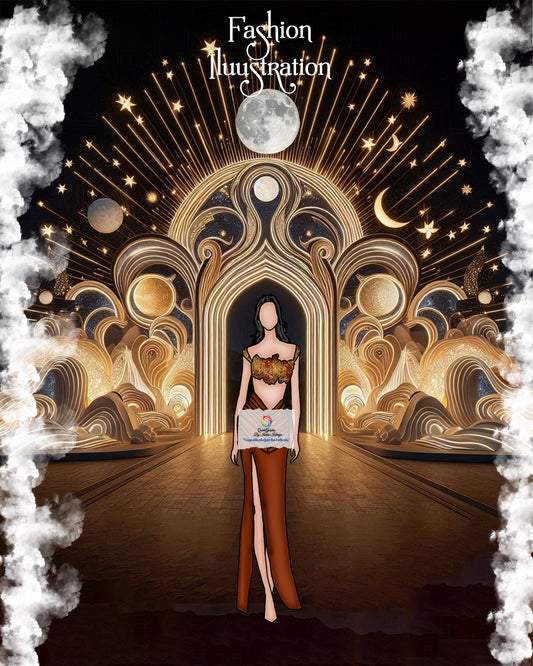 Celestial Couture Gown Illustration