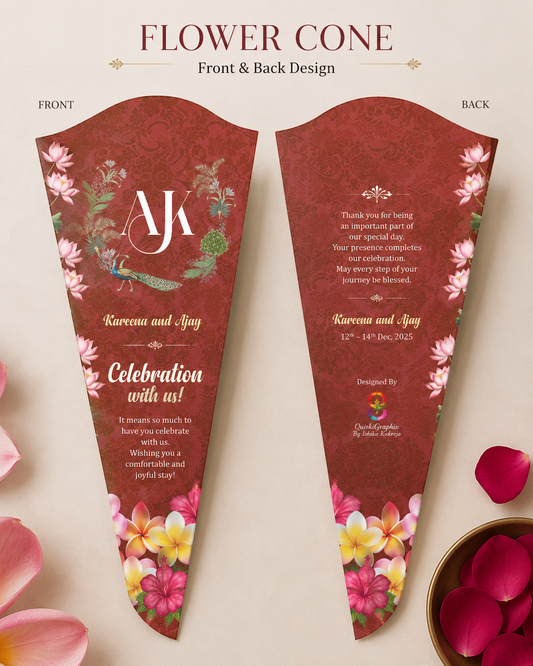 Personalized Wedding Flower Cone