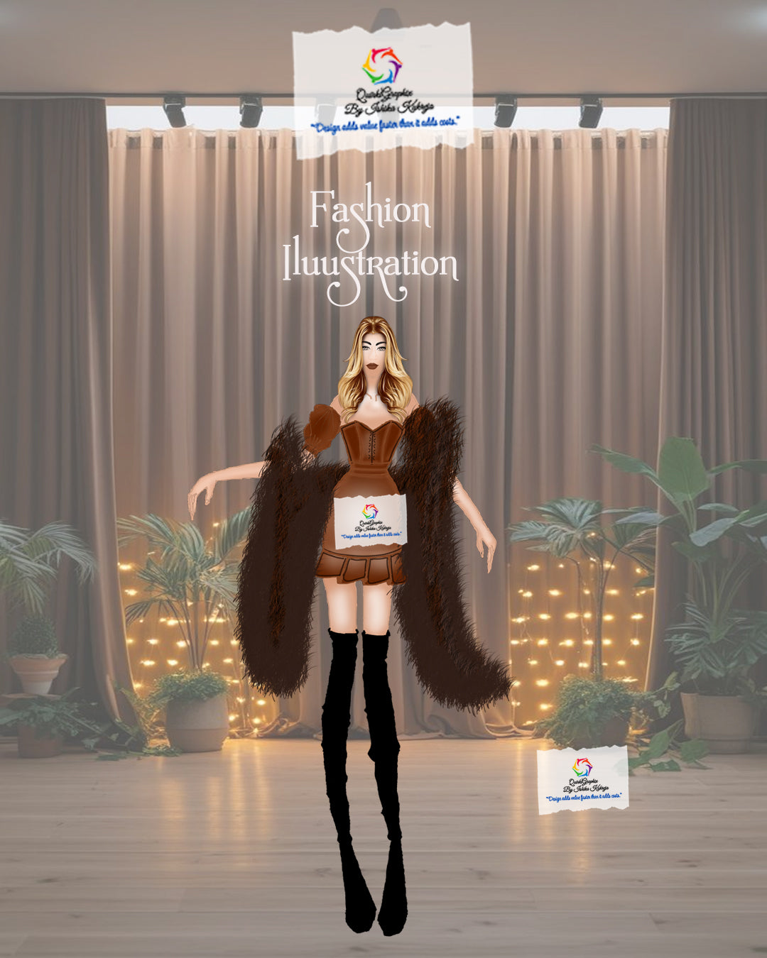 Luxury Faux Fur Couture Illustration