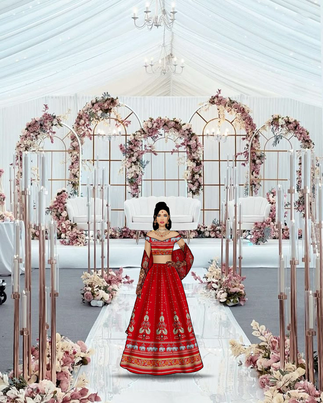 Royal Bridal Lehenga Illustration