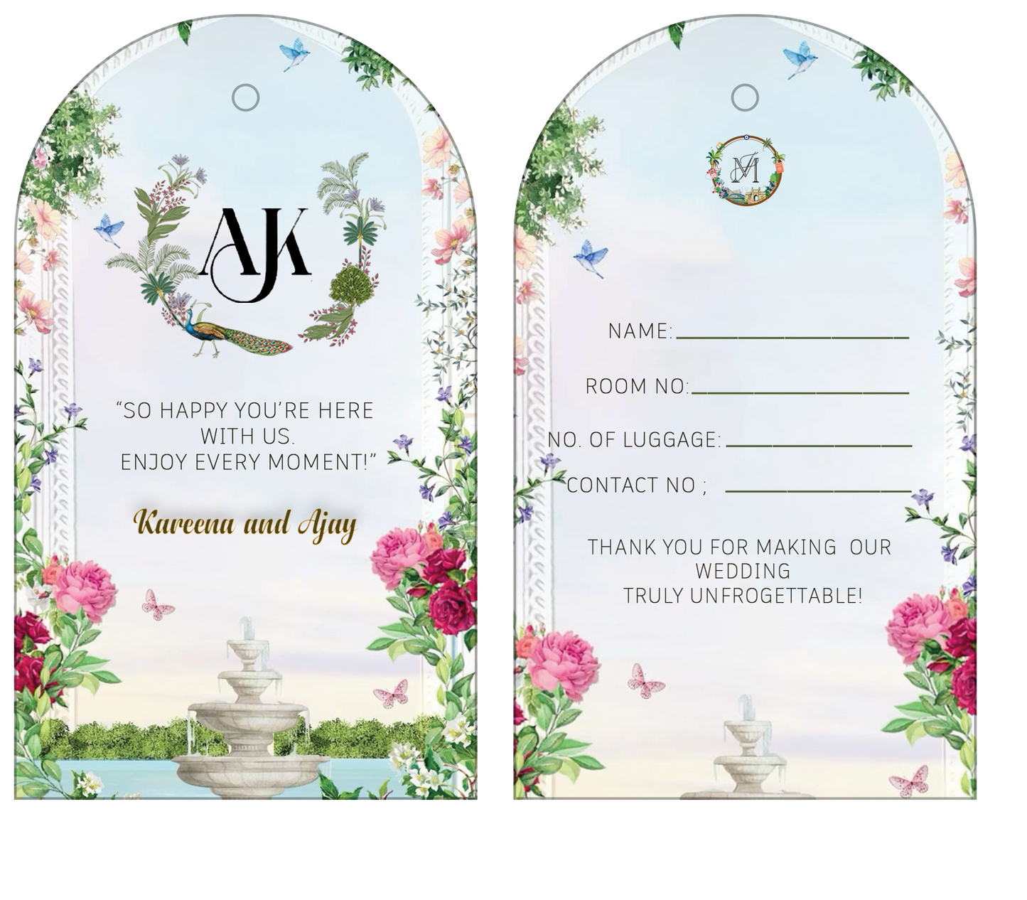 Botanical Garden Wedding Luggage Tag