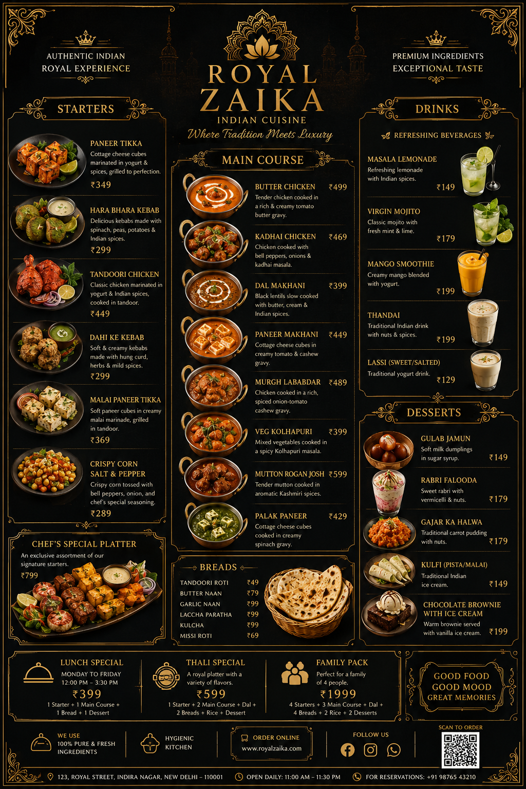 Menu Design | Luxury Restaurant Menu Designs