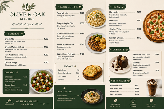 Menu Design | Luxury Restaurant Menu Designs
