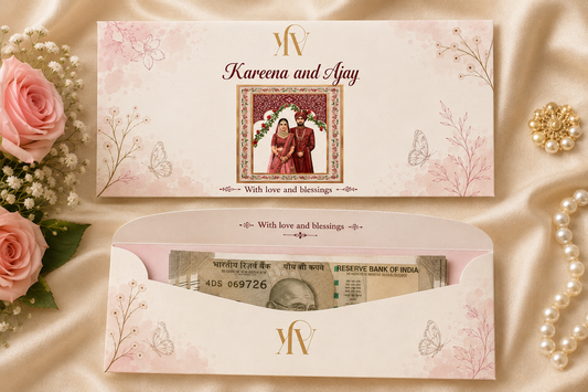 Personalized Wedding Money Envelope | Custom Shagun Envelope | Wedding Cash Gift Envelope Design