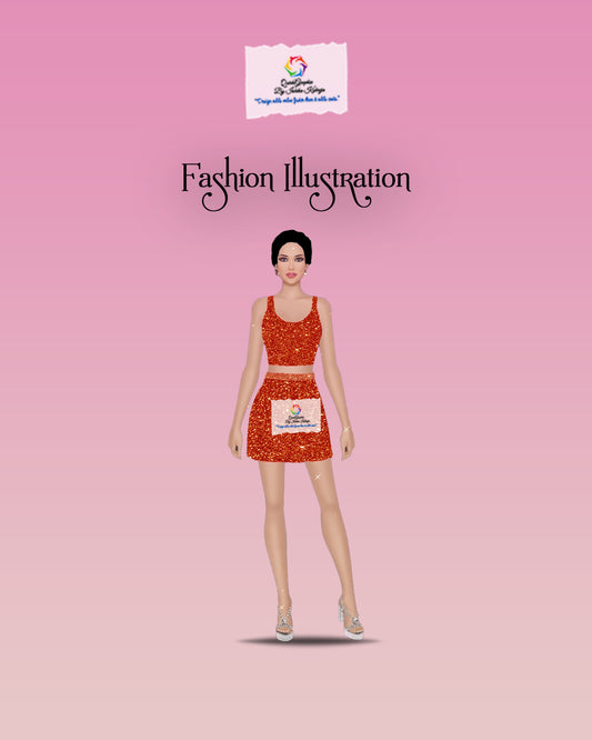 Sparkling Sunset Co-Ord Fashion Illustration