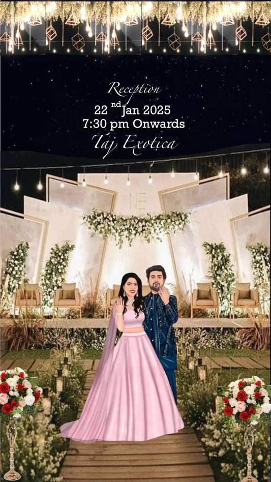 Elegant Reception Static E-Invite Personalized Digital Invitation | JPG + PDF
