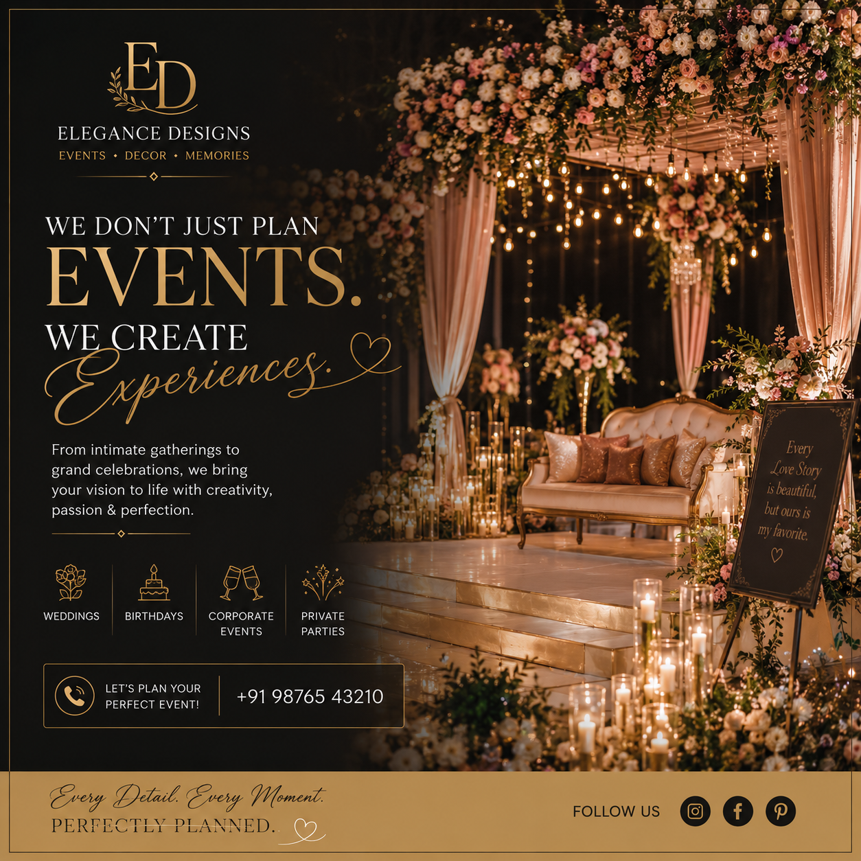 Luxury Event Planner Social Media Post Design