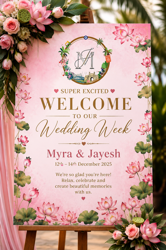 Personalized Wedding Welcome Board | Luxury Destination Wedding Sign