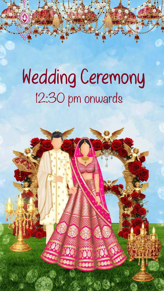 Royal Wedding Ceremony Static E-Invite Personalized Digital Invitation | JPG + PDF